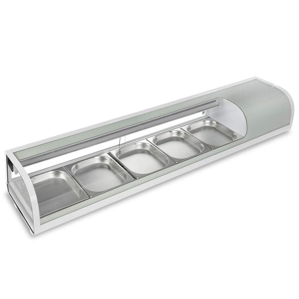 70" Refrigerated Sushi Display Case, Silver