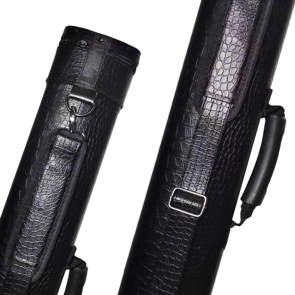 2X2 Hard Cue Case Oval Pool Cue Billiard Stick Carrying Case