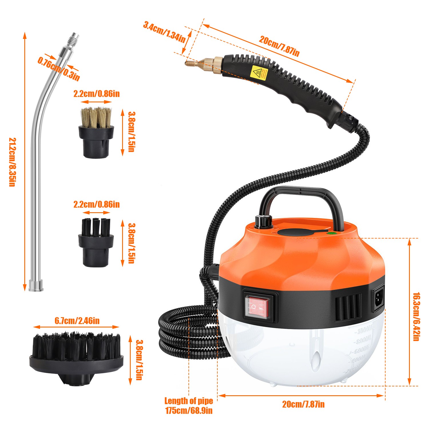 3800W Handheld Steam Cleaner High Pressure Household Car Steam Cleaning Machine