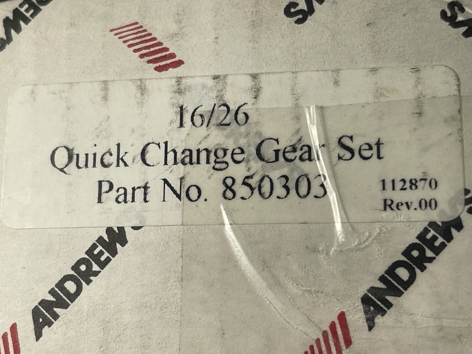 New Andrews 850303 16/26 Quick Change Gear Set #30 Steel Vacuum Carburized