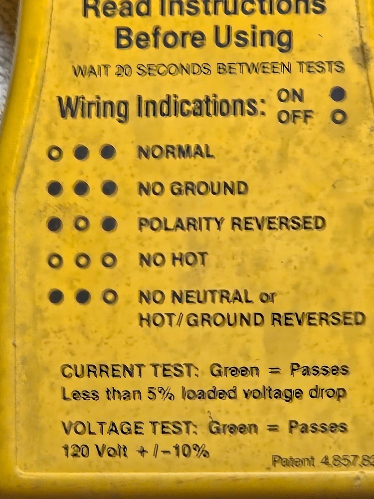 SureTest ST-1 Branch Circuit Analyzer Polytronics Wiring Indicator Tester Cord