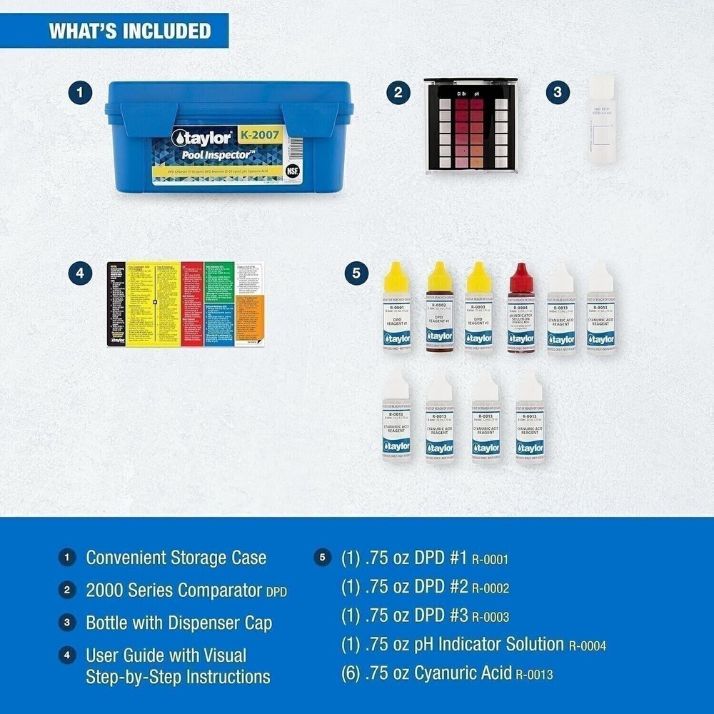 TAYLOR POOL INSPECTOR HIGH DPD PROFESSIONAL TEST KIT K-2007-6