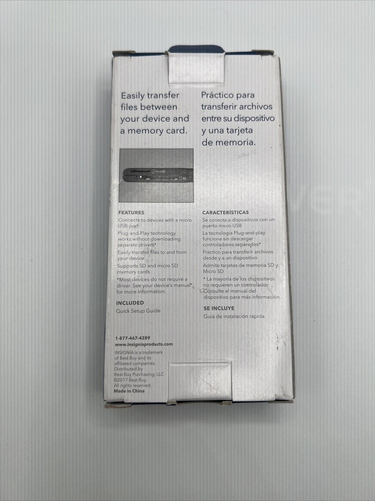 Memory Card Reader Micro USB SD & Micro SD Card Reader Insignia