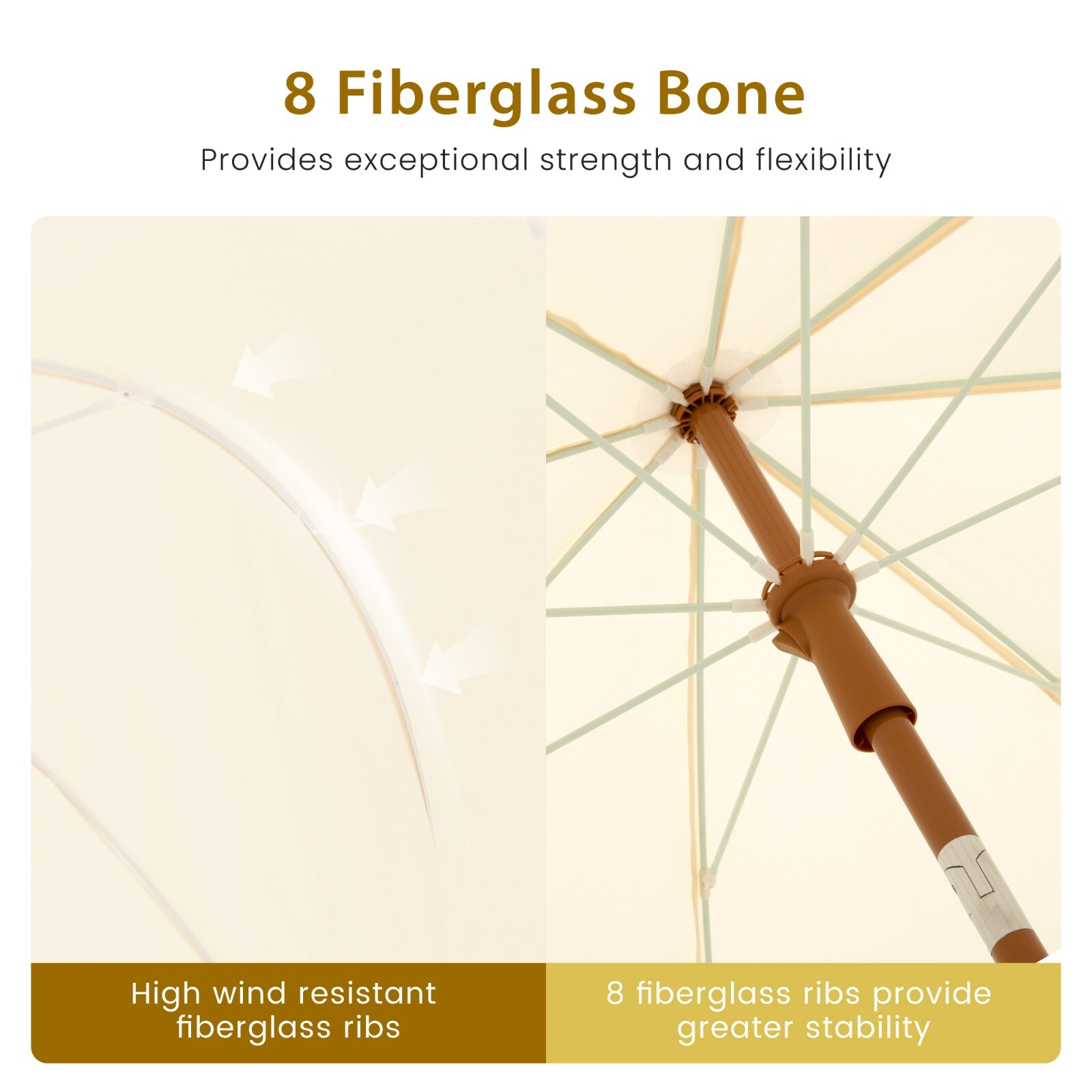 7ft Beach Umbrella with Carry Bag Patio Outdoor Fringe Umbrella Crank Tilt