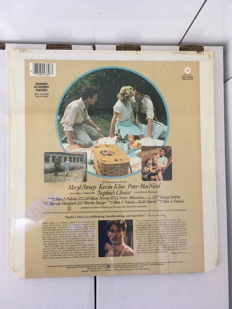 CED Videodisc - Sophie’s Choice. New & Sealed