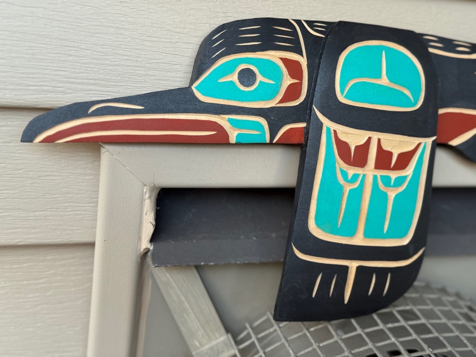 Northwest Coast Native Large Beautifully Detailed Yellow Cedar Hummingbird