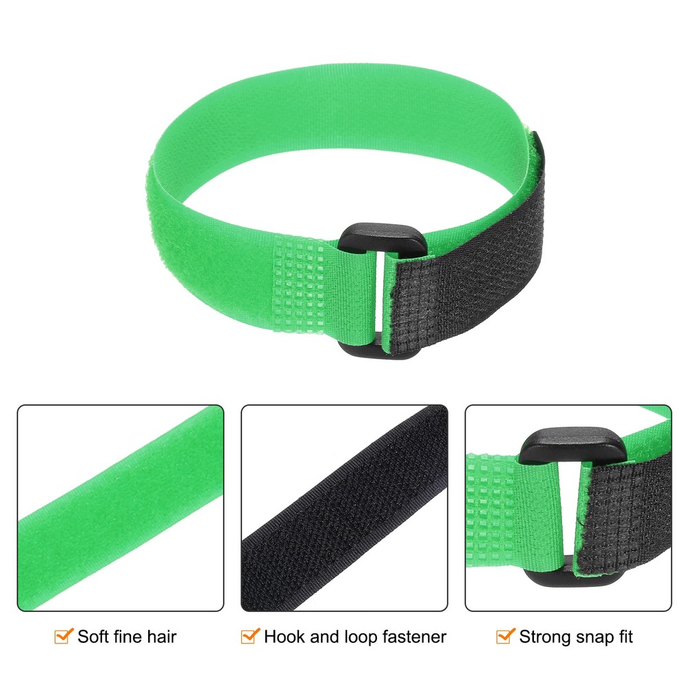 5Pcs Battery Tie Down Straps,0.8x12" Green Nylon Hold Down Hook Loop Strap