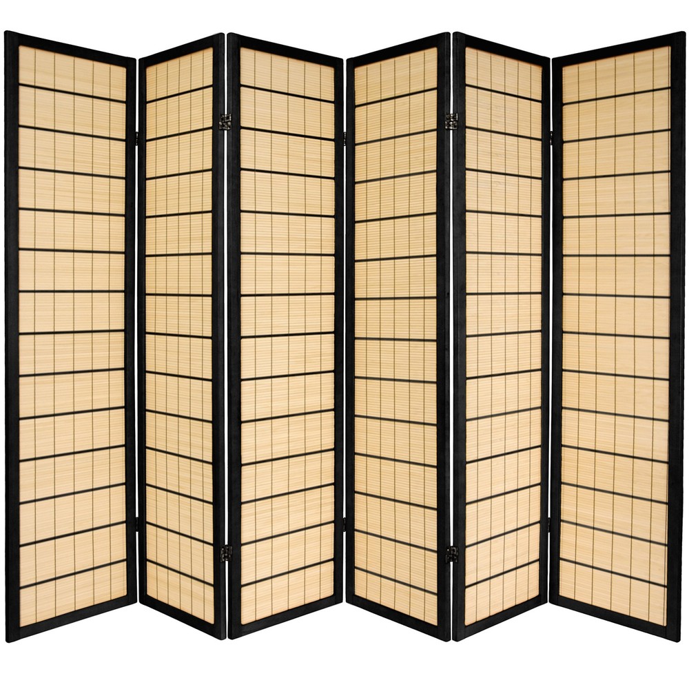6 ft. Tall Kimura Shoji Screen - 6 Panel - Black