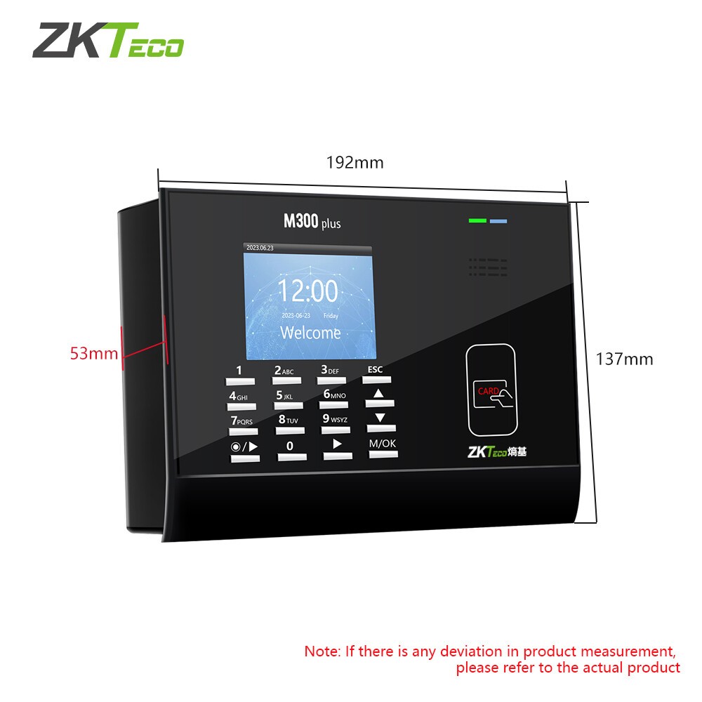 ZKTeco M300Plus 3''TFT Screen TCP/IP RFID Card Time Attendance Time Clock System