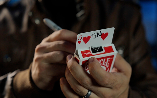 INITIAL SHOCK Signed Card Deck Box Mental Close Up Bicycle Gimmick Magic Trick
