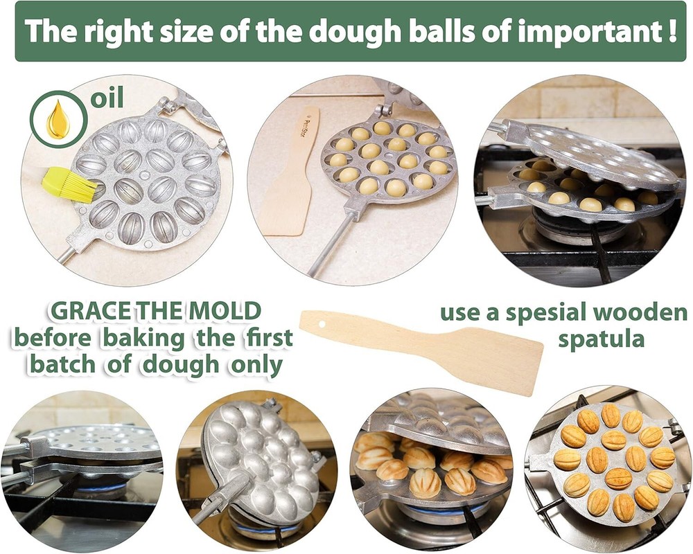 NUT SHAPED WALNUT COOKIE MOLD PASTRY MAKER TOOL 16 NUTS ORESHKI ОРЕШНИЦА PAN