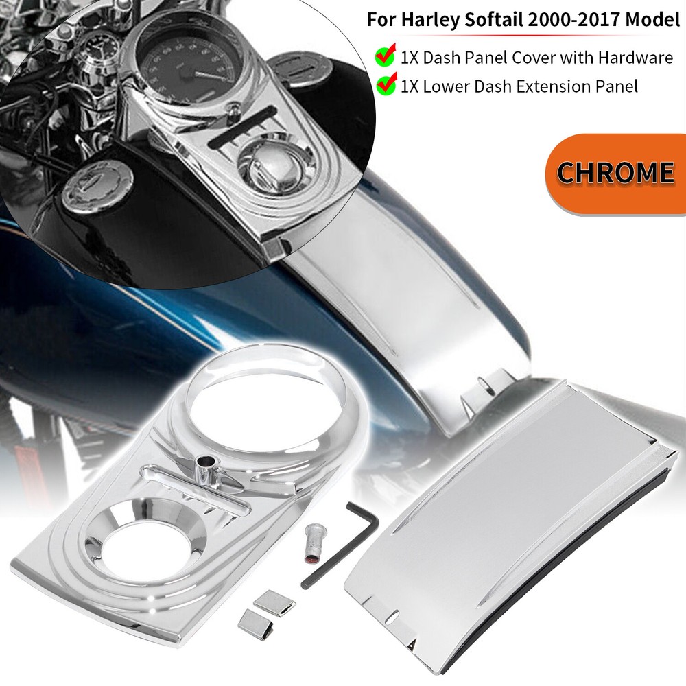 Dash Panel Insert Cover w/ Extension For Harley Heritage Springer Softail 00-17