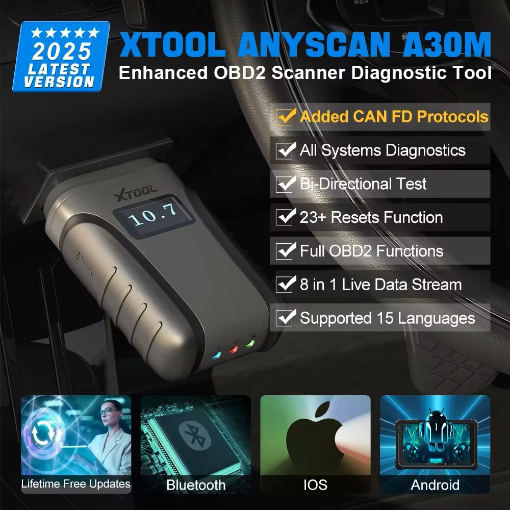XTOOL A30M V2.0 Wireless Car Full System Dignostic Tool Bi-directional Scanner