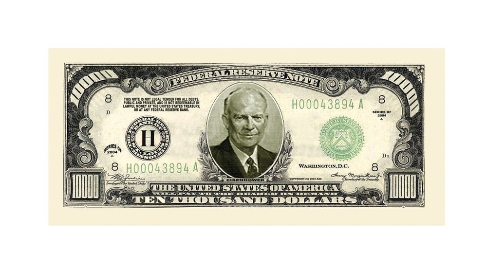 $10,000.00 "Authentic" Eisenhower Dollar Bill (Pack of 100 Bills)