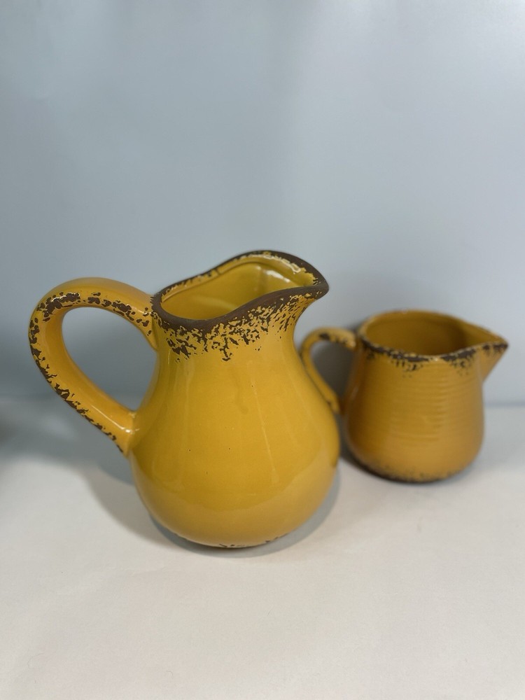 Rustic Lemonade Pitcher & Creamer Gerson Int FOR DECOR ONLY