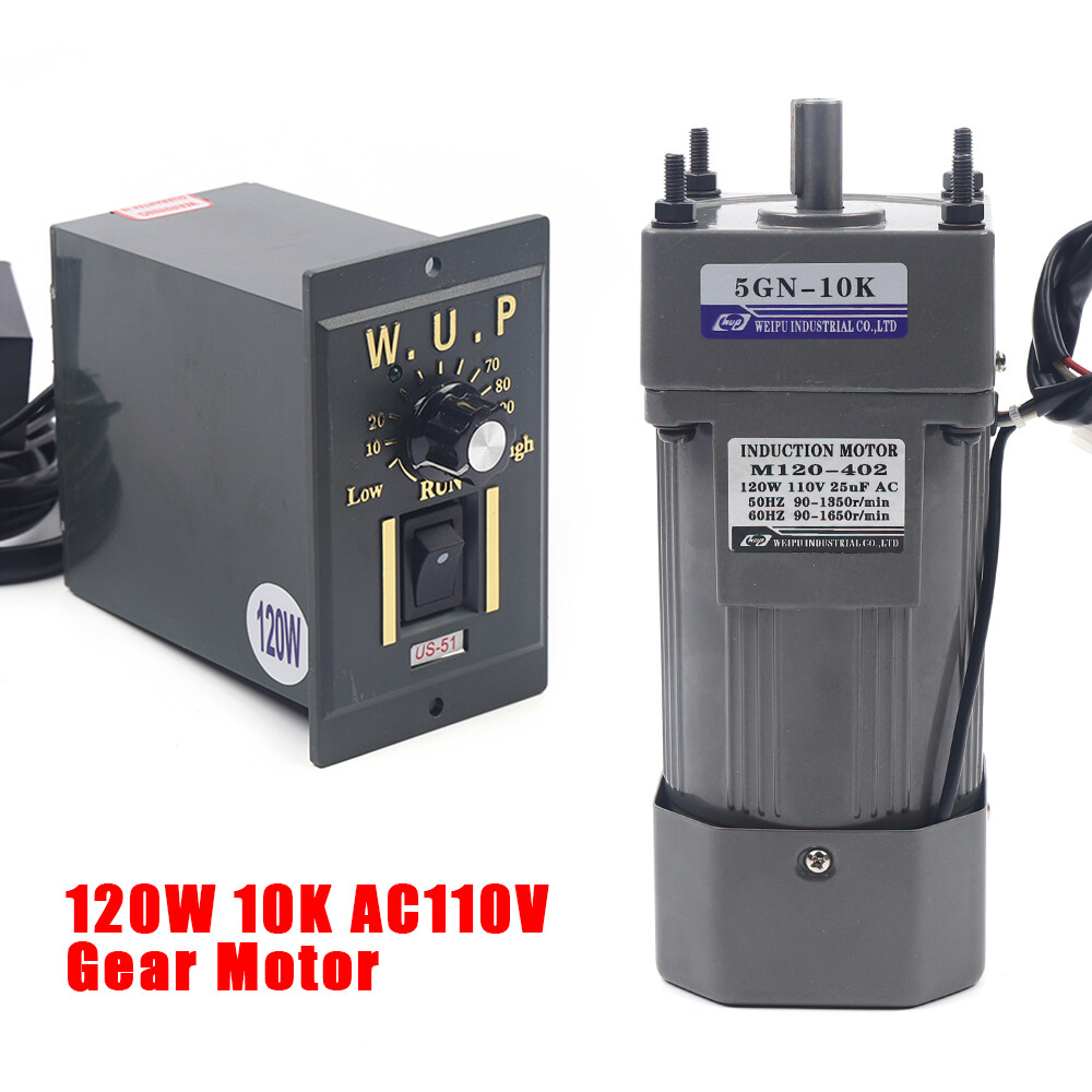 Single-phase Electric Gear Motor Variable Speed Controller Torque 1:10 0-135RPM