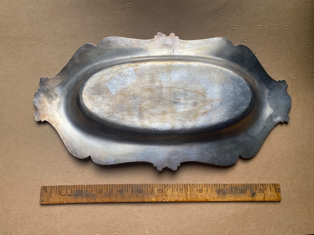 Oval Silver Plate Celery Platter