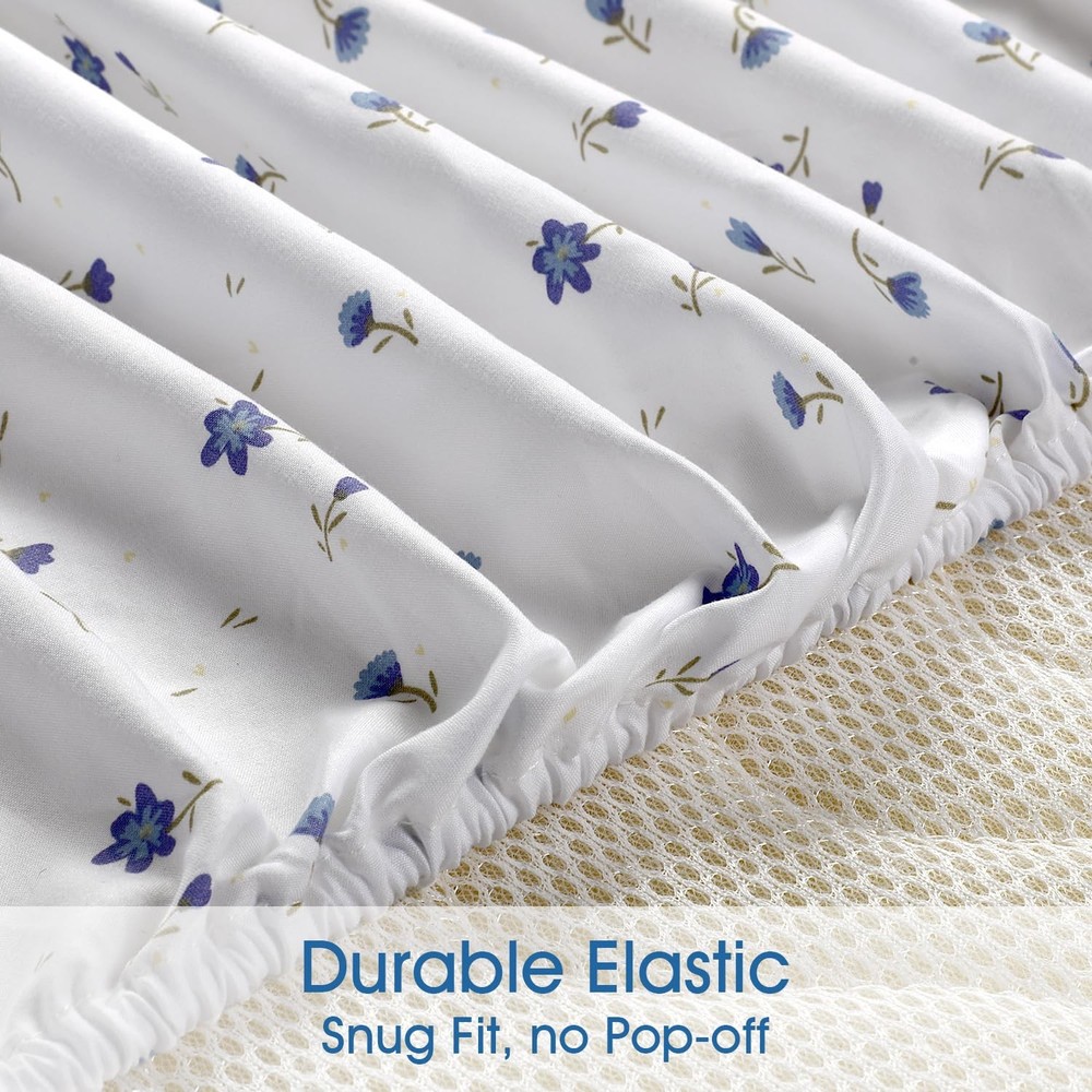 6 Piece Printed Full Size Bed Sheets, Extra Soft Brushed Microfiber 1800 Bedd...