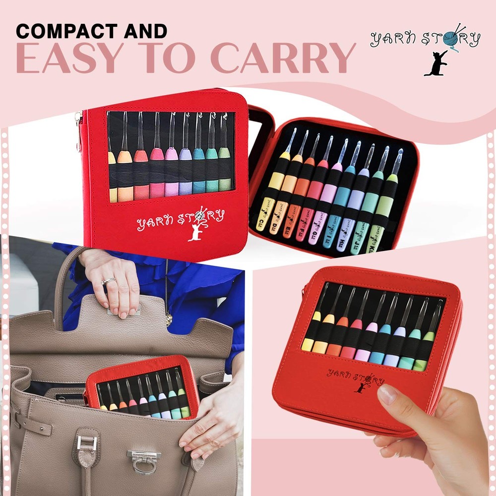 ™ Light Up Crochet Hook Set 9/pkg - 9 Pcs Lighted Crochet Hooks Complete Set ...