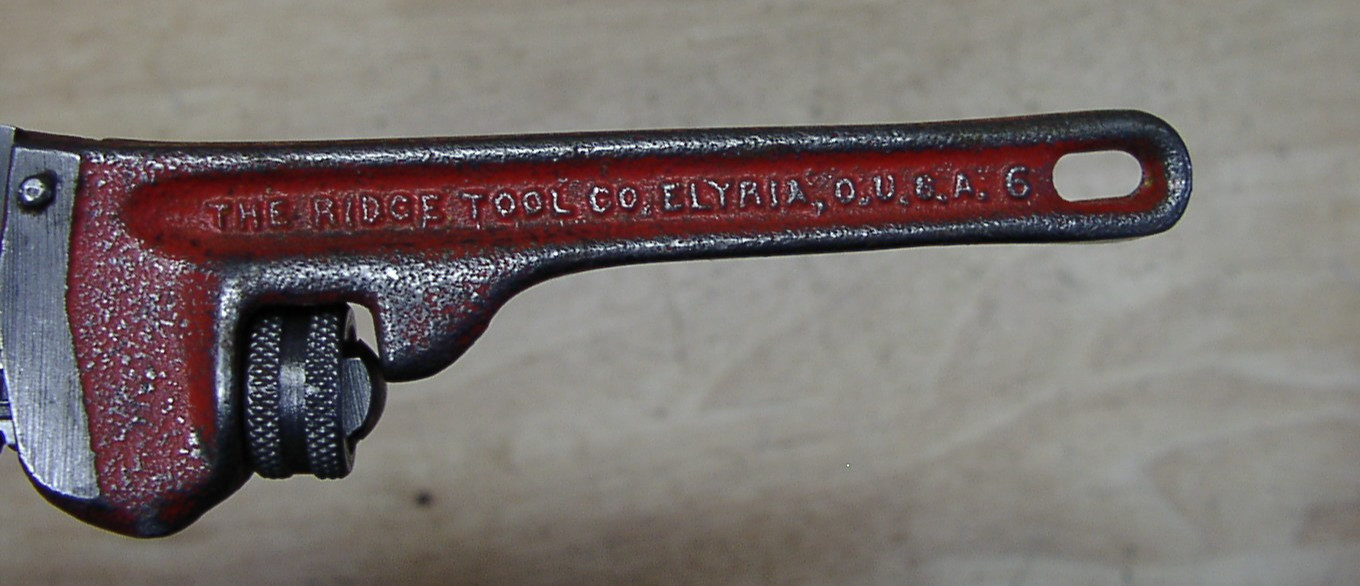 Vntg Ridgid Heavy Duty 6" Pipe Wrench,7/16" Jaws,1" Capacity,VGCm,L@@K! & READ!