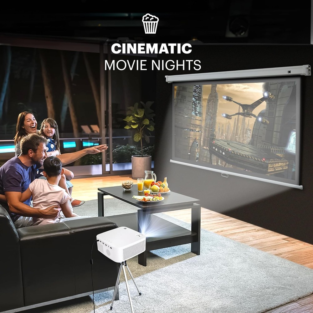 KODAK Manual Pull-Down White Projector Screen 80" Inch | Large 16:9 Office,...