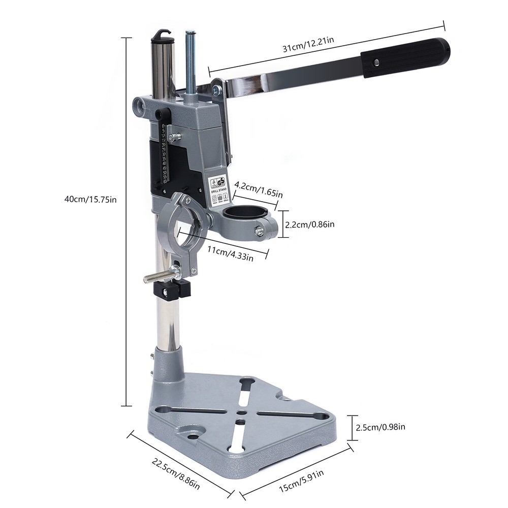 Adjustable Dual-hole Drill Press Stand Fix Electric Drill Bracket Workbench