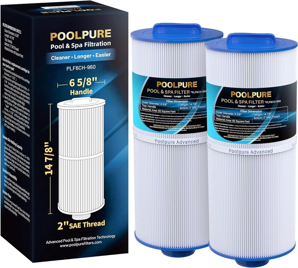 POOLPURE Spa Filter PLF6CH-960 (2 Pack) + FREE SHIPPING !