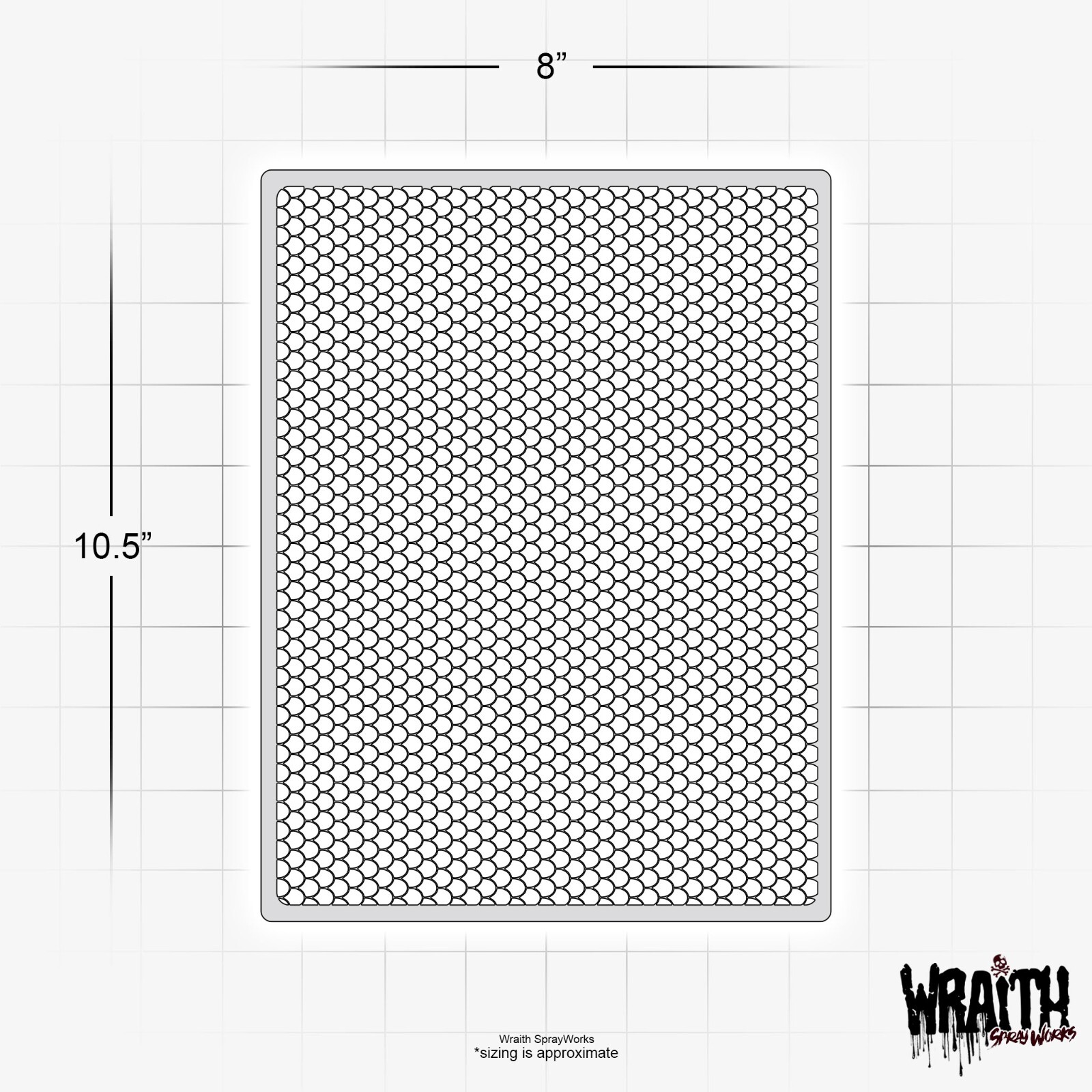 Fish Scales #3 - Reusable Airbrush Stencil Template