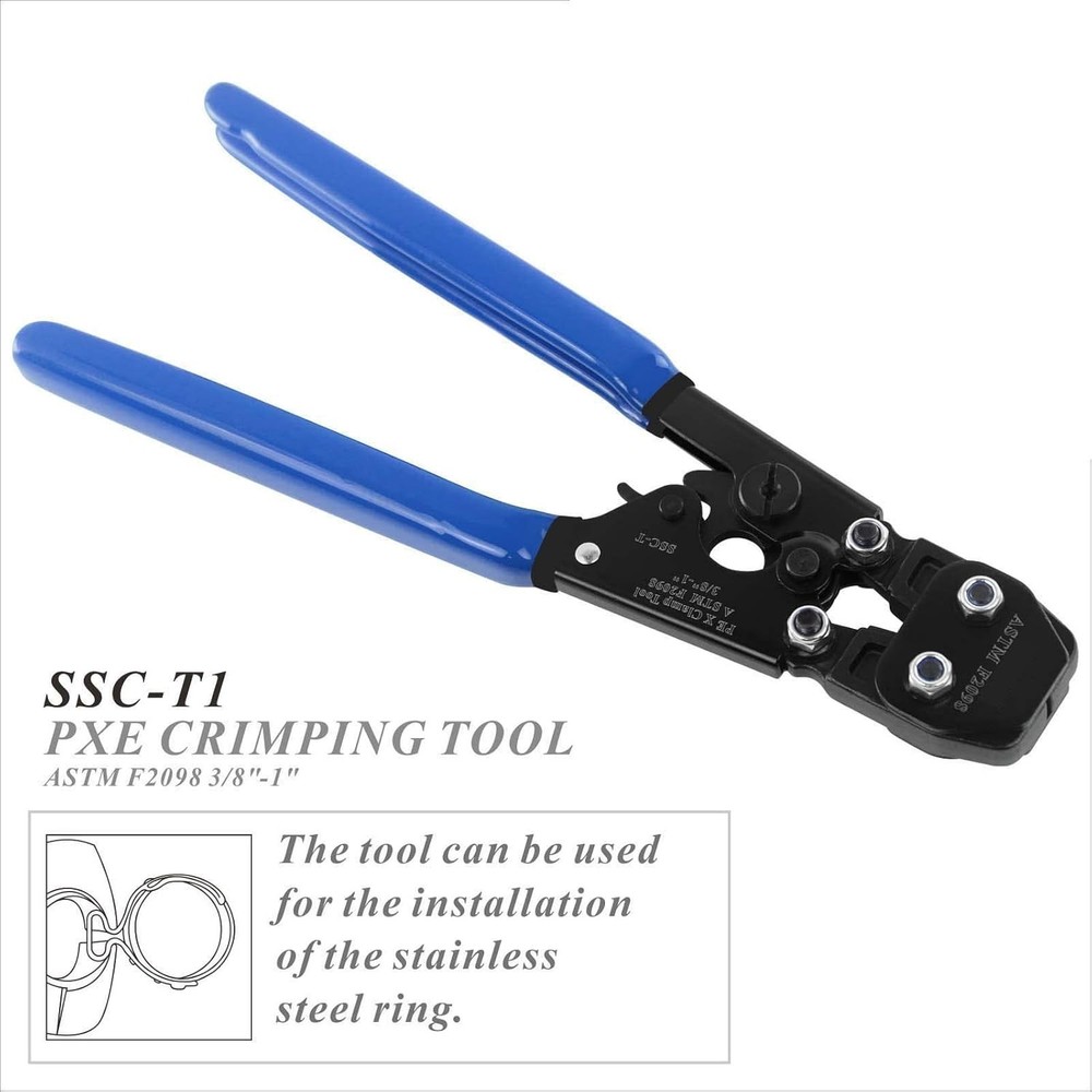 Universal PEX Clamp Cinch & Crimping Tool with Pipe Cutter