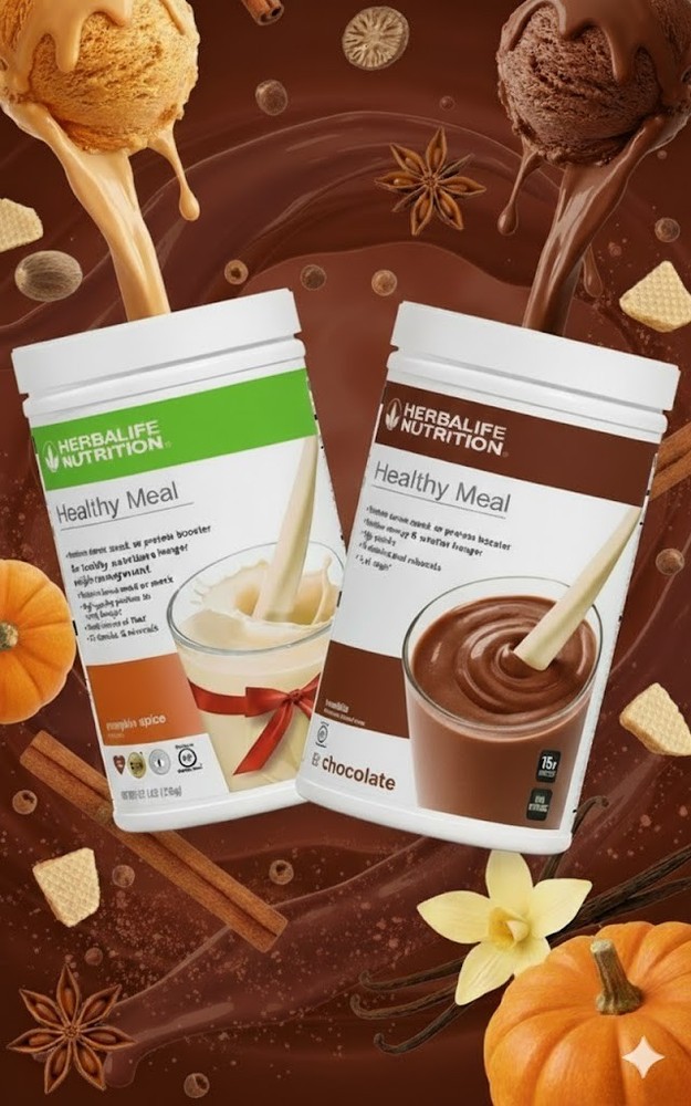 Herbalife Chocolate Protein Drink Mix + Pumpkin Spice Formula 1 Set