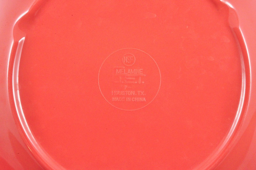 Set of Three (3) Camping Stackable G.E.T. Melamine Grapefruit Pink Dinner Plates