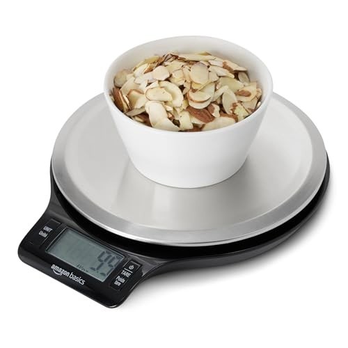 Digital Kitchen Scale with LCD Display, Tare Function, Weighs up to 11 lbs, Blac