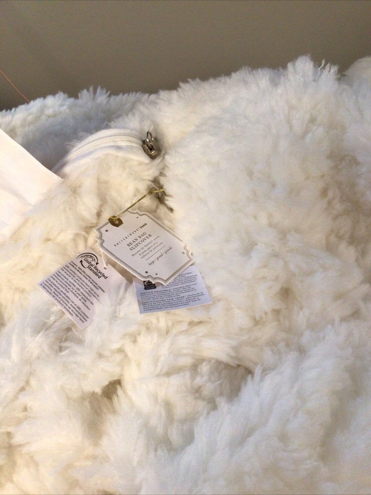 Pottery Barn Teen Cloud Fur Bean Bag Chair Slipcover Ivory Large 41 “ Super Soft