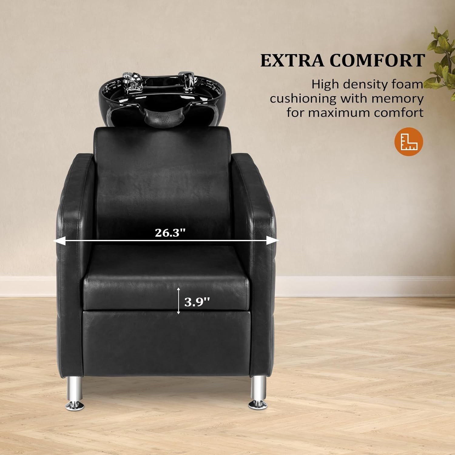 Professional Ceramic Shampoo Bowl Sink Barber Backwash Station for Salon & Spa