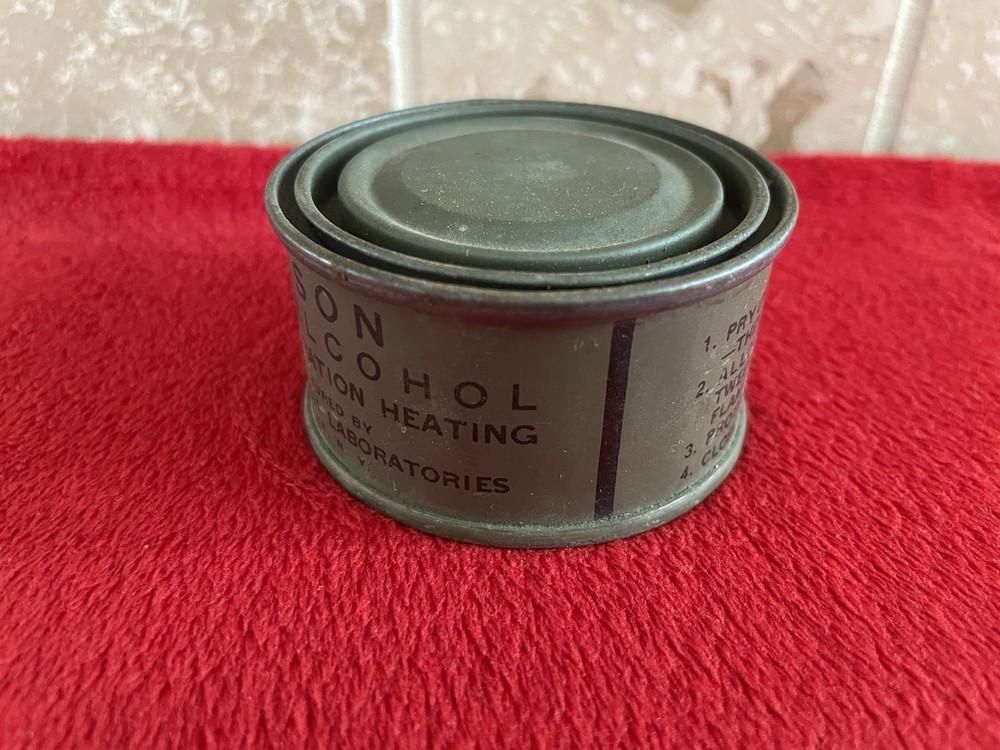 ORIGINAL WWII US ARMY MESS RATION FUEL TABLET HEATING TABLET TIN WW2