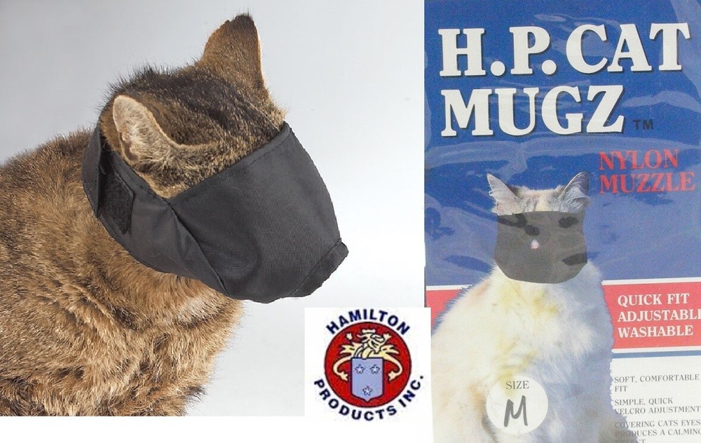 Hamilton HP MUGZ Easy&Quick-Fit Comfort CAT MUZZLE*MEDIUM ADJUSTABLE Grooming