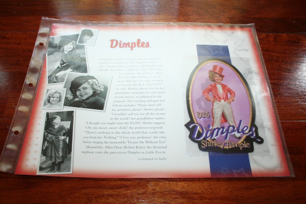Shirley Temple patch Willabee Ward emblem memorabilia Dimples 1936