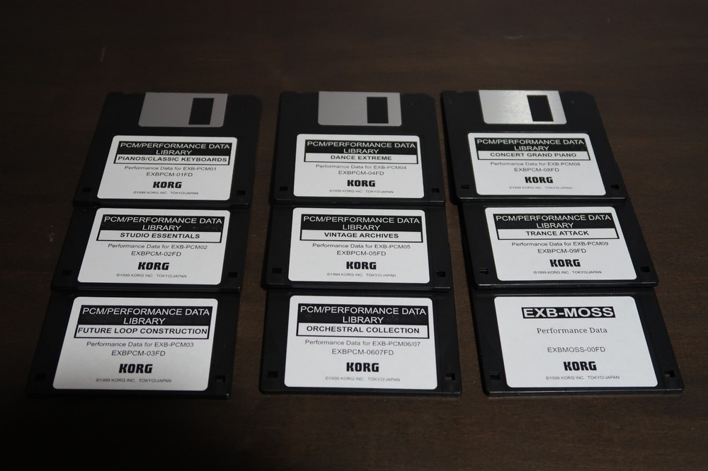 Korg EXB Complete Collection DIsk Set - PRELOAD Data Floppy Disk - 9 Disk Set