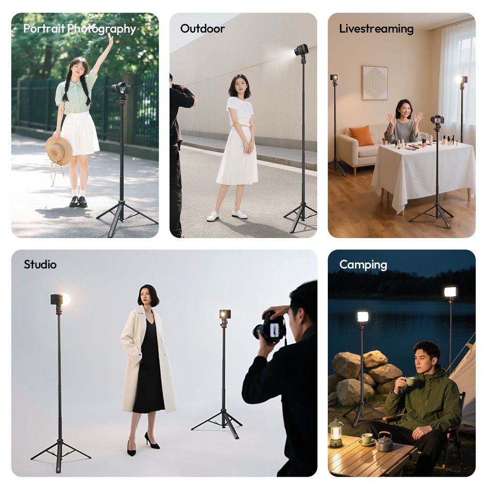 Ulanzi MT-80 Auto-Open Tripod 2m Light Stand 1/4" Mount for Camera Video