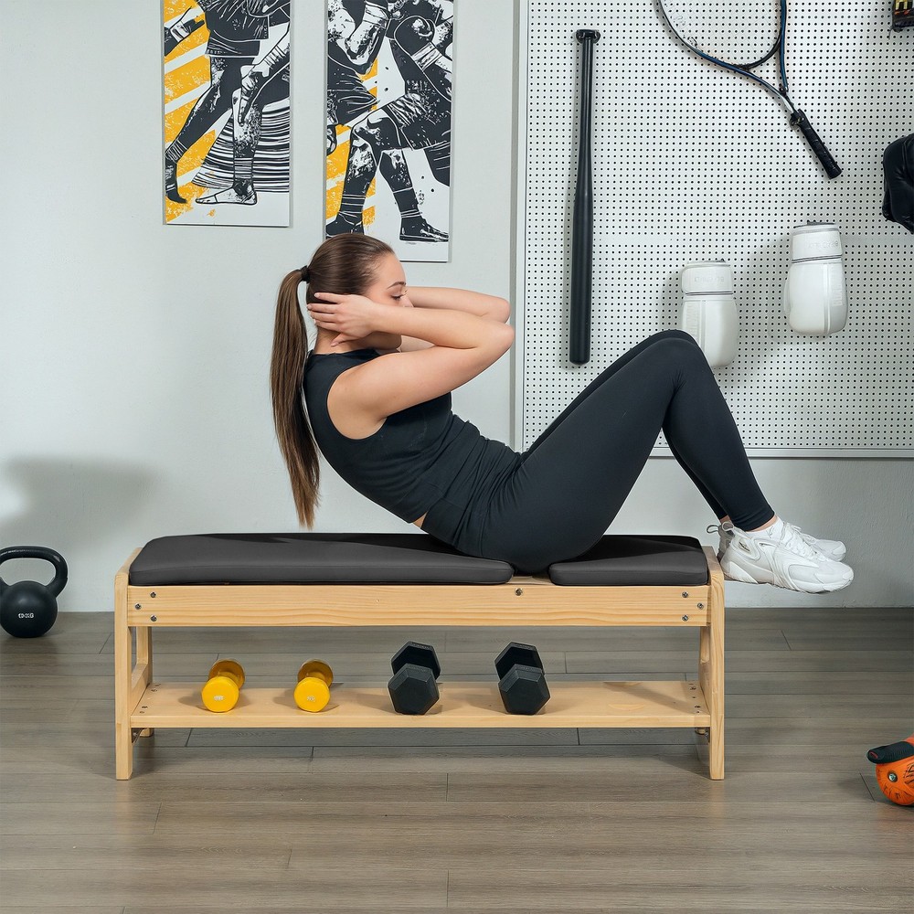 Adjustable Weight Bench with Rack for Weight Lifting, Black