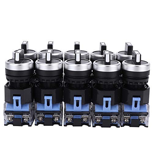 10Pcs Rotary Switch 3 Position 22mm Self Locking Changeover Selector Switch