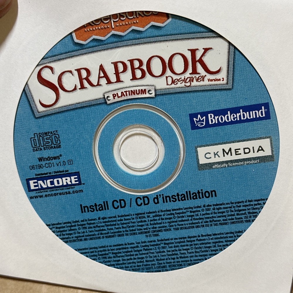 Broderbund Creating Keepsakes Scrapbooking Designer PC Software CD 4 Disks