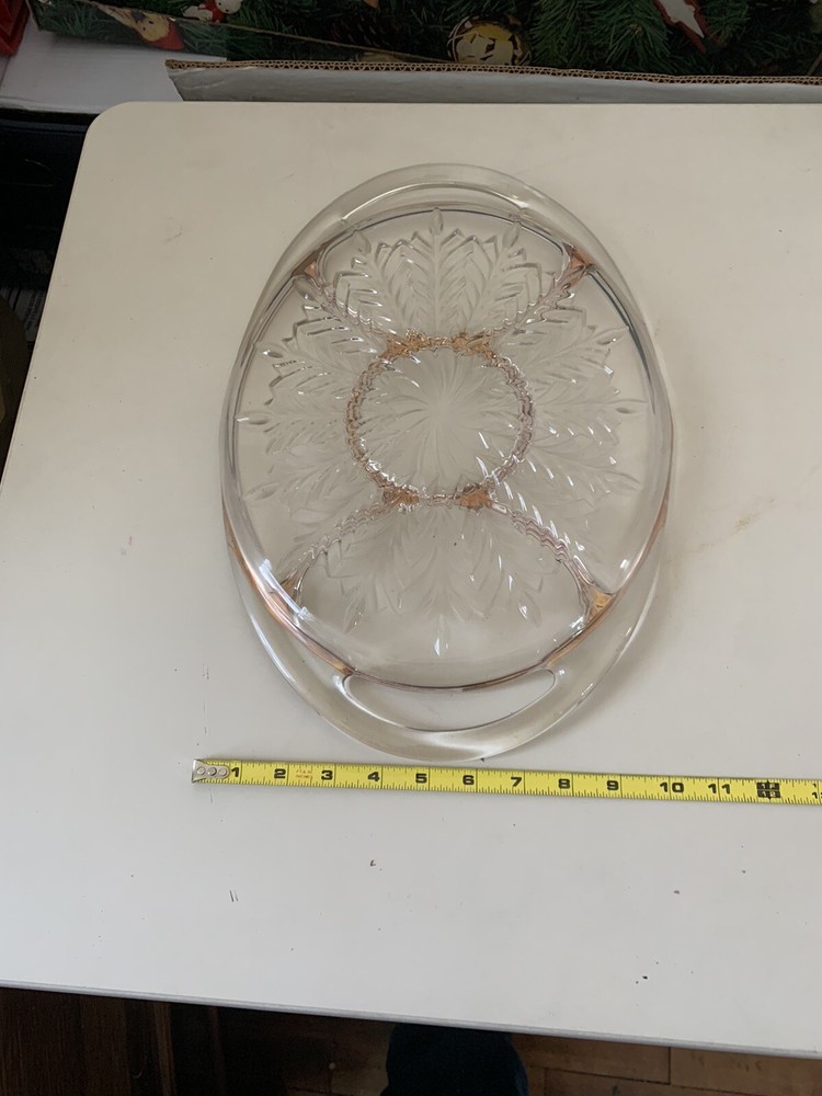 vintage glass Serving tray ox74