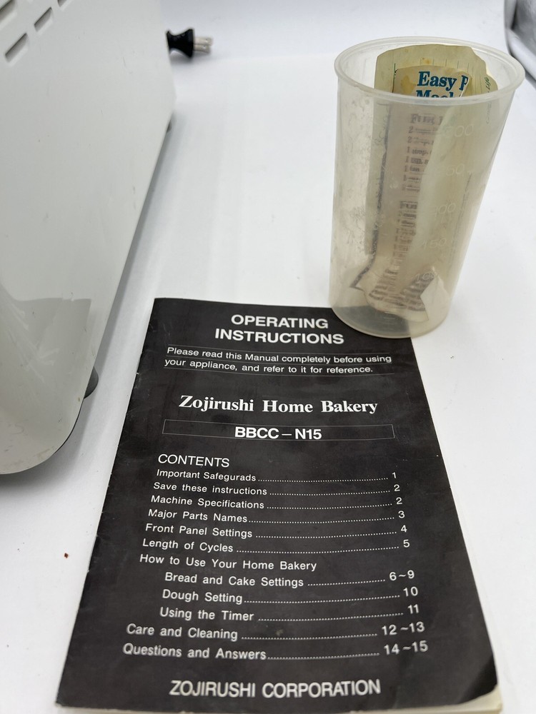 Zojirushi Bread Maker BBCC-N15 WORKING