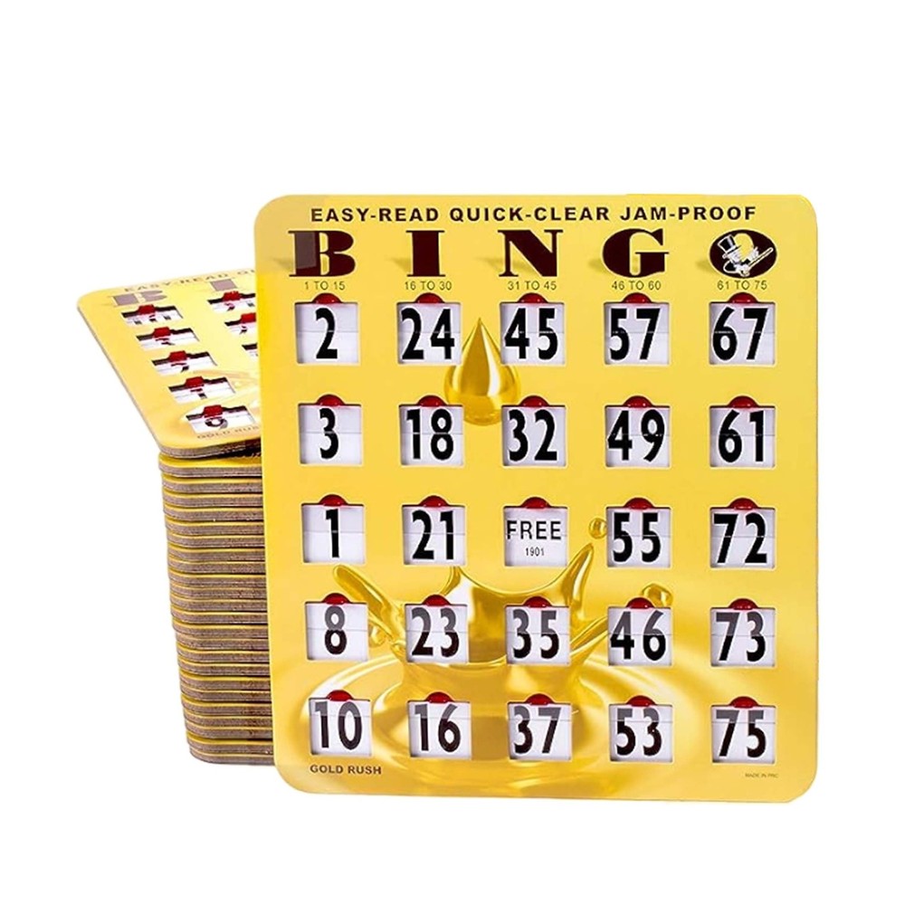 MR CHIPS Jam-Proof Easy-Read Quick-Clear Large Print Fingertip Slide Bingo Ca...