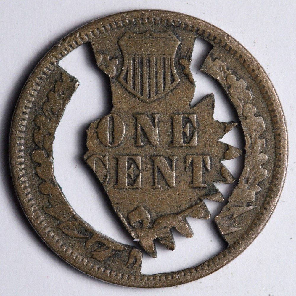 1906 Indian Head Cent Penny CUT OUT E134 T