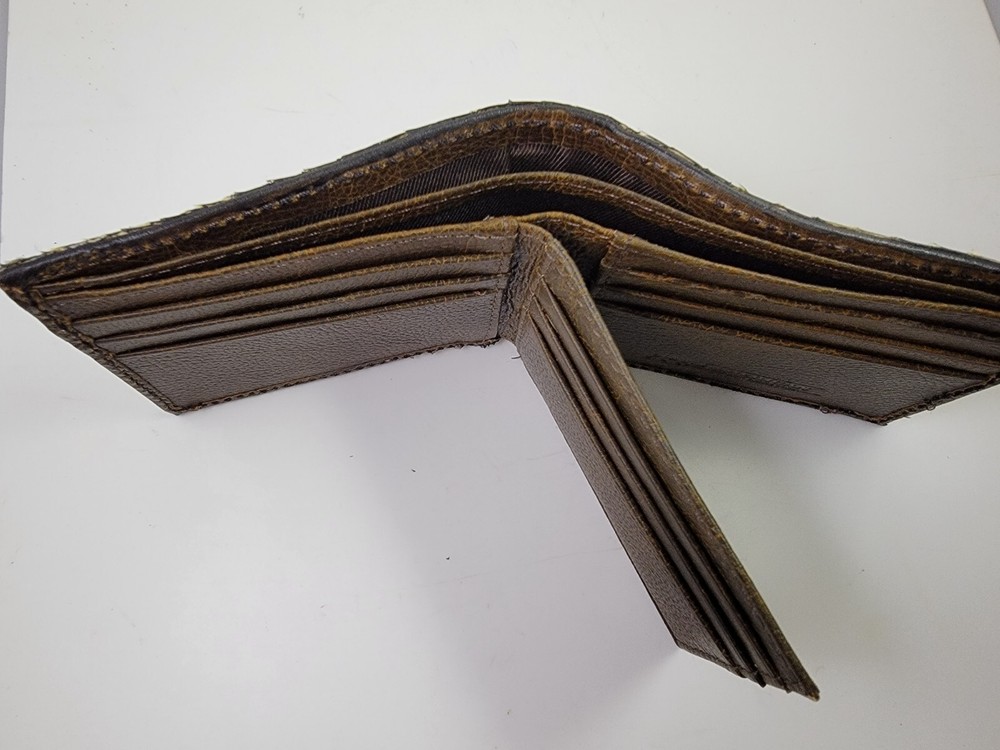 Ball Python Wallet Men Billfold snake skin Original Slim Pocket Brown interior