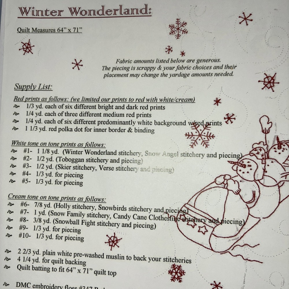 WINTER WONDERLAND ~ Pattern by Crabapple Hill - pre-owned
