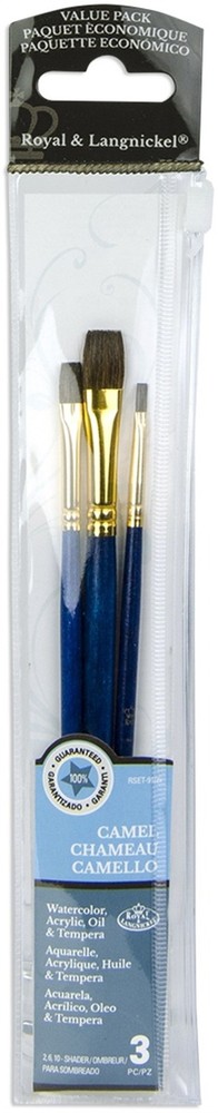 Royal Brush 9105 Camel Value Pack Brush Set-3/Pkg (3Pk)