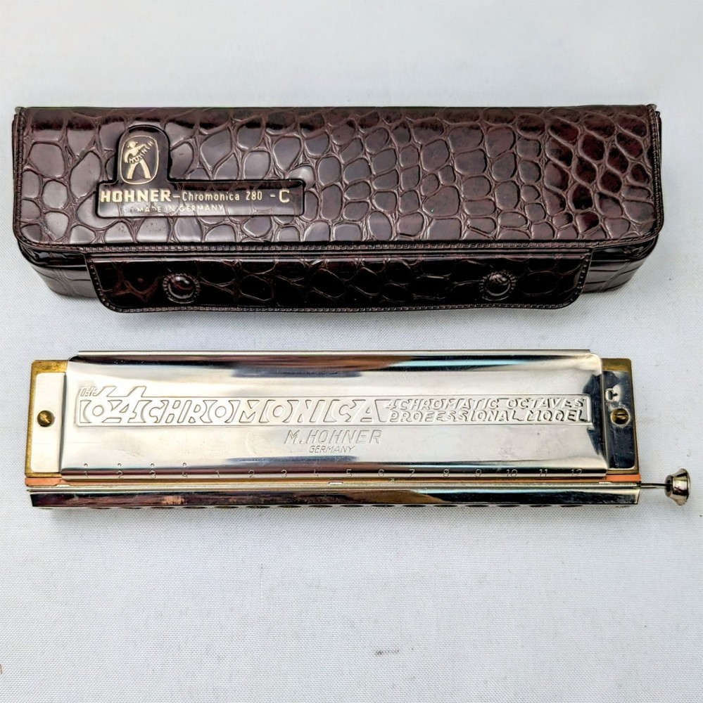 Pre-owned Hohner 64 Chromonica with Case and Blue Danube harmonica with Case
